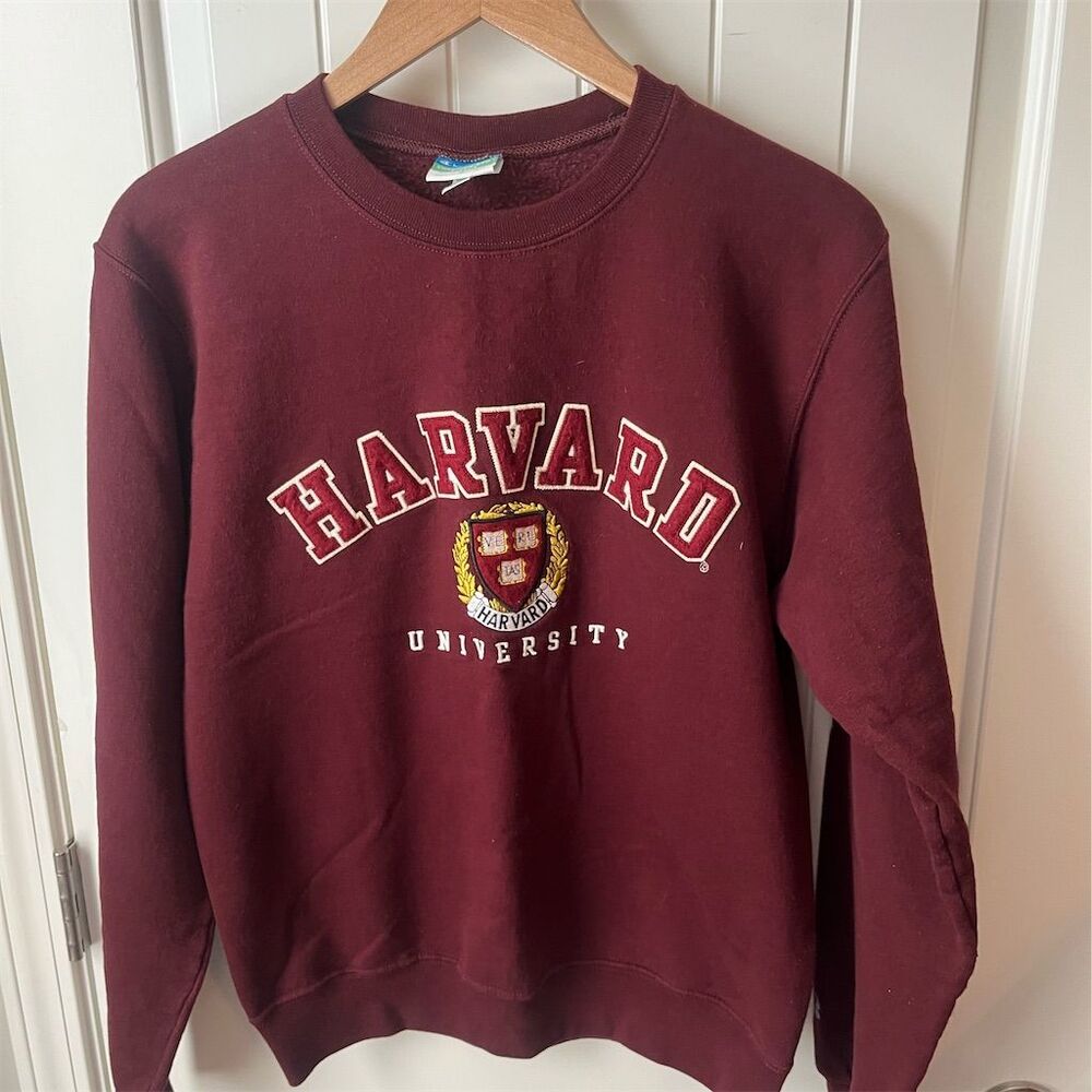 Harvard University Champion Eco Fleece Sweatshirt Unisex Size S Maroon